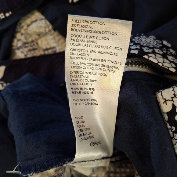 Anthropologie Maeve Blue White Floral Halter Wide Leg Jumpsuit 14 Petite NWT - Picture 12 of 13